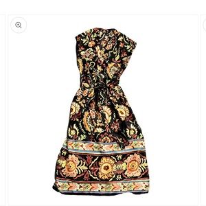 Zara Satin Print Tie Belt Dress